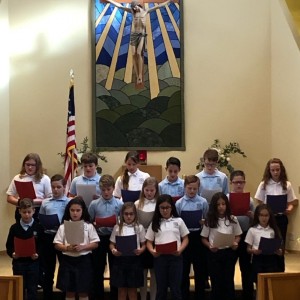 The 6th graders did a beautiful choral reading to honor Vets.